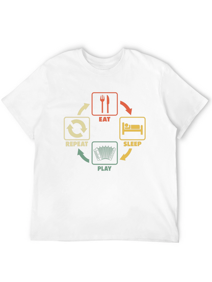 Eat Sleep Play Accordion Black T-Shirt