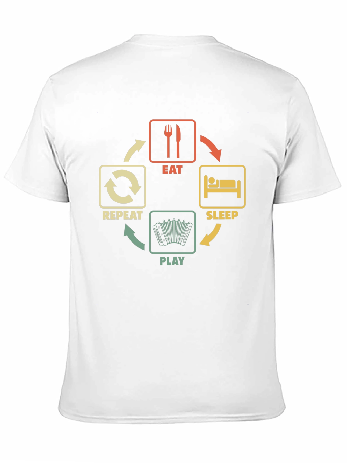 Eat Sleep Play Accordion Black T-Shirt