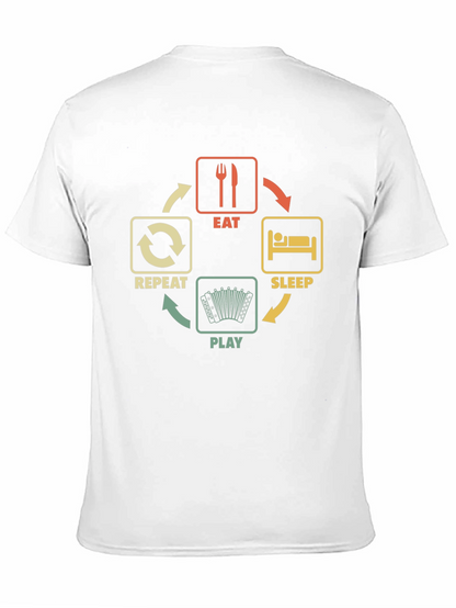 Eat Sleep Play Accordion Black T-Shirt