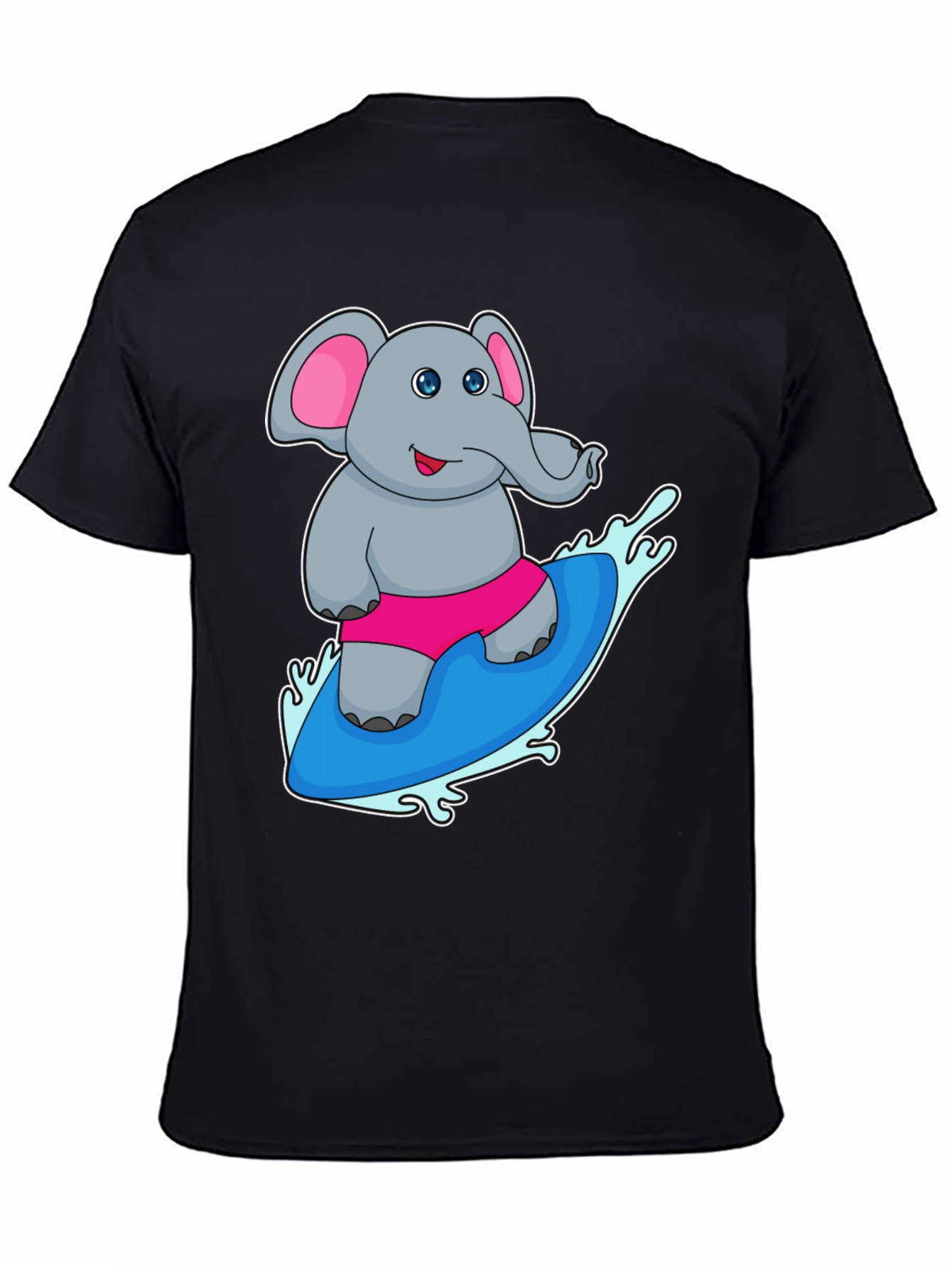 Elephant Surfing T-Shirt - Cute Cartoon Tee