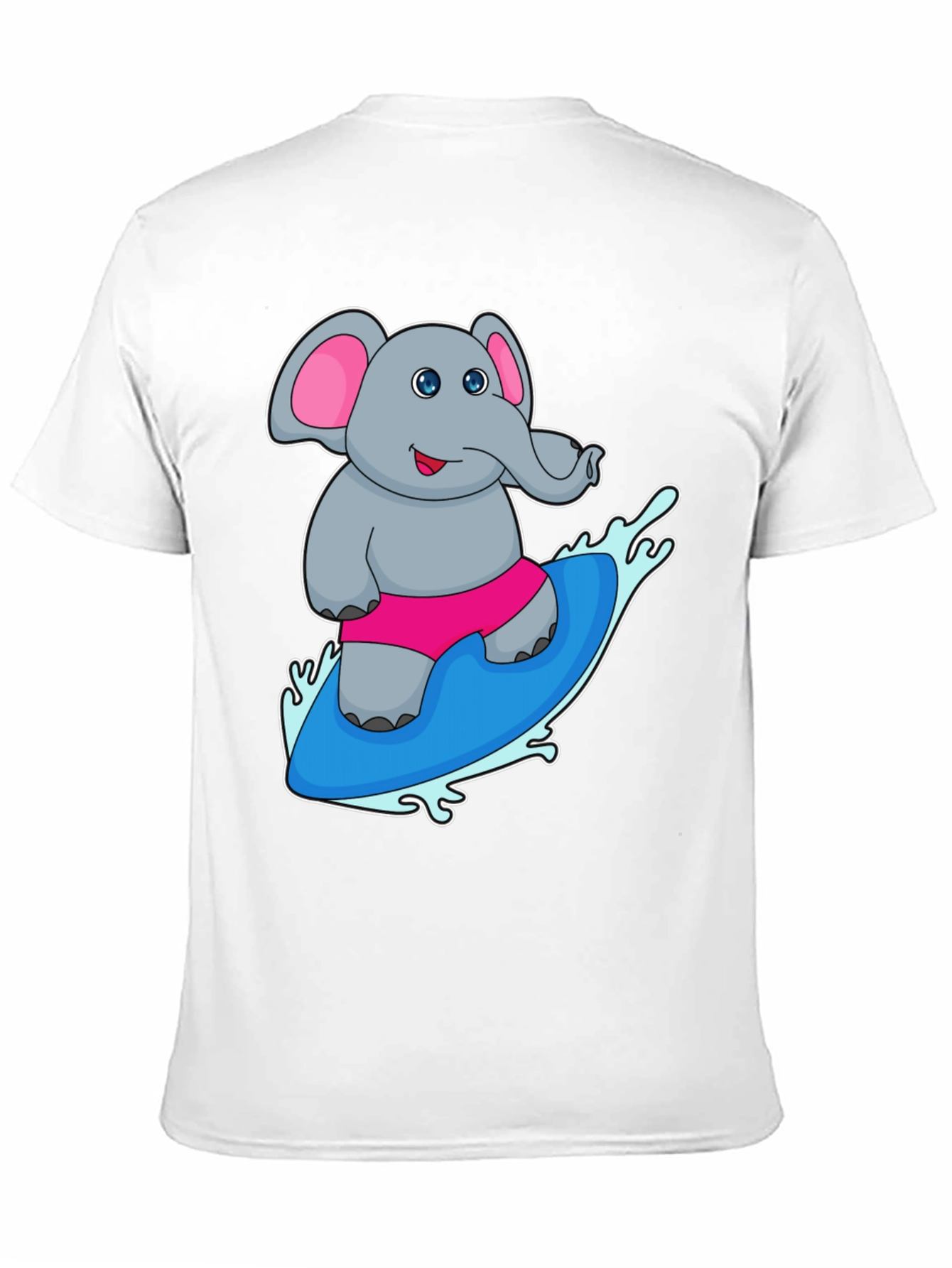 Elephant Surfing T-Shirt - Cute Cartoon Tee