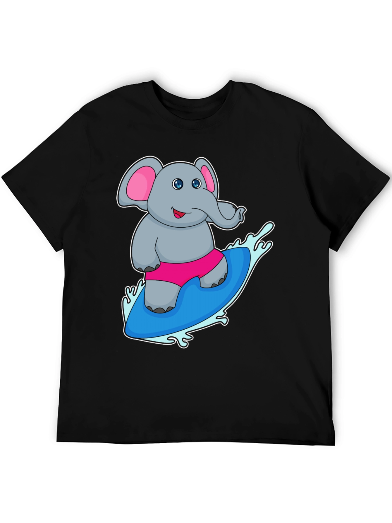 Elephant Surfing T-Shirt - Cute Cartoon Tee