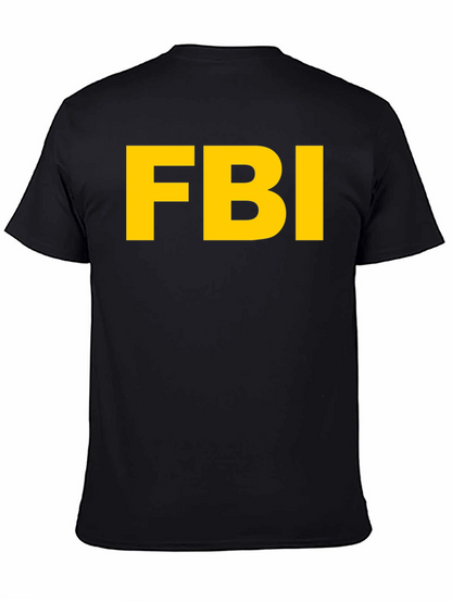 FBI Graphic T-Shirt - Black Cotton Blend