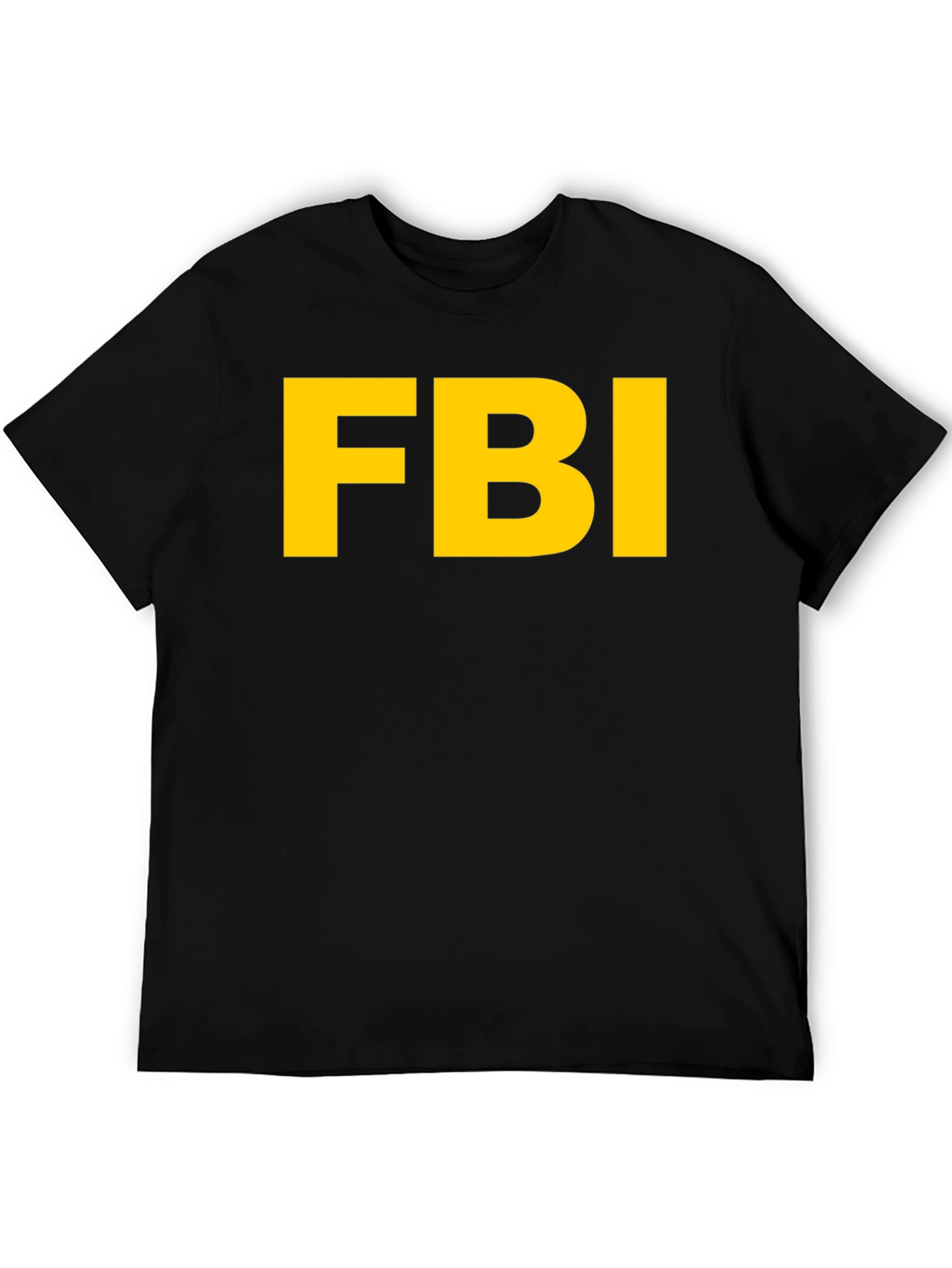 FBI Graphic T-Shirt - Black Cotton Blend