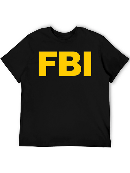 FBI Graphic T-Shirt - Black Cotton Blend