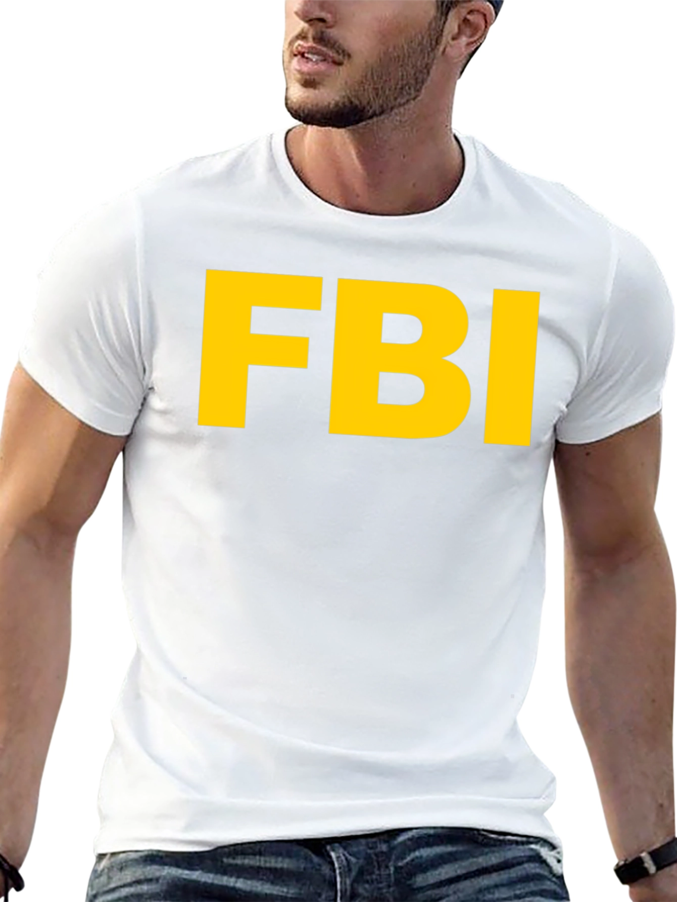 FBI Graphic T-Shirt - Black Cotton Blend