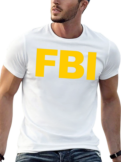 FBI Graphic T-Shirt - Black Cotton Blend