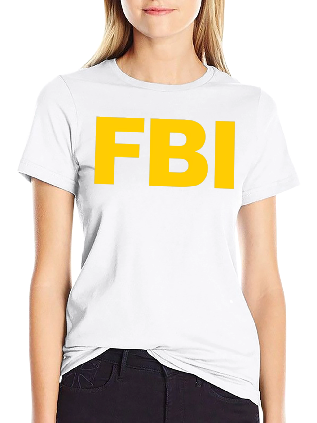 FBI Graphic T-Shirt - Black Cotton Blend