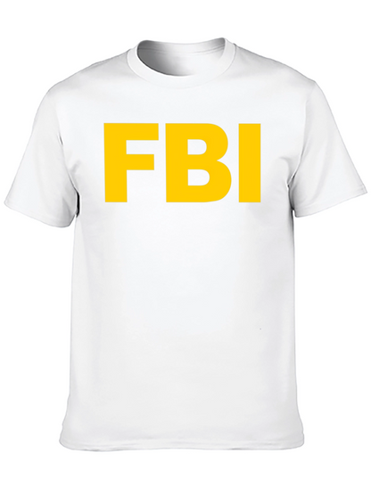 FBI Graphic T-Shirt - Black Cotton Blend