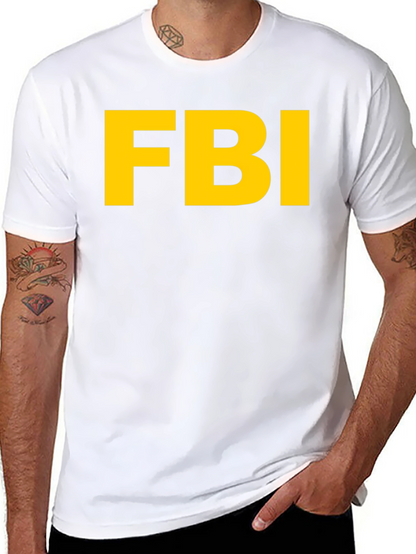 FBI Graphic T-Shirt - Black Cotton Blend
