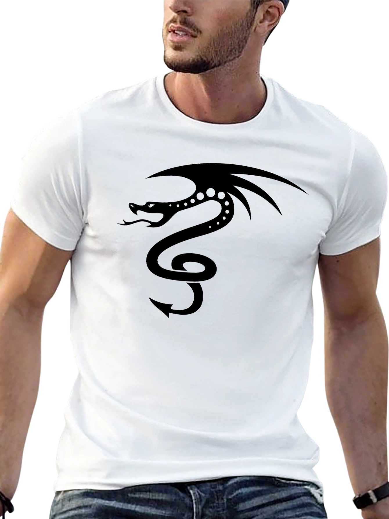 Black Dragon Graphic Tee - Stylish Mens T-Shirt
