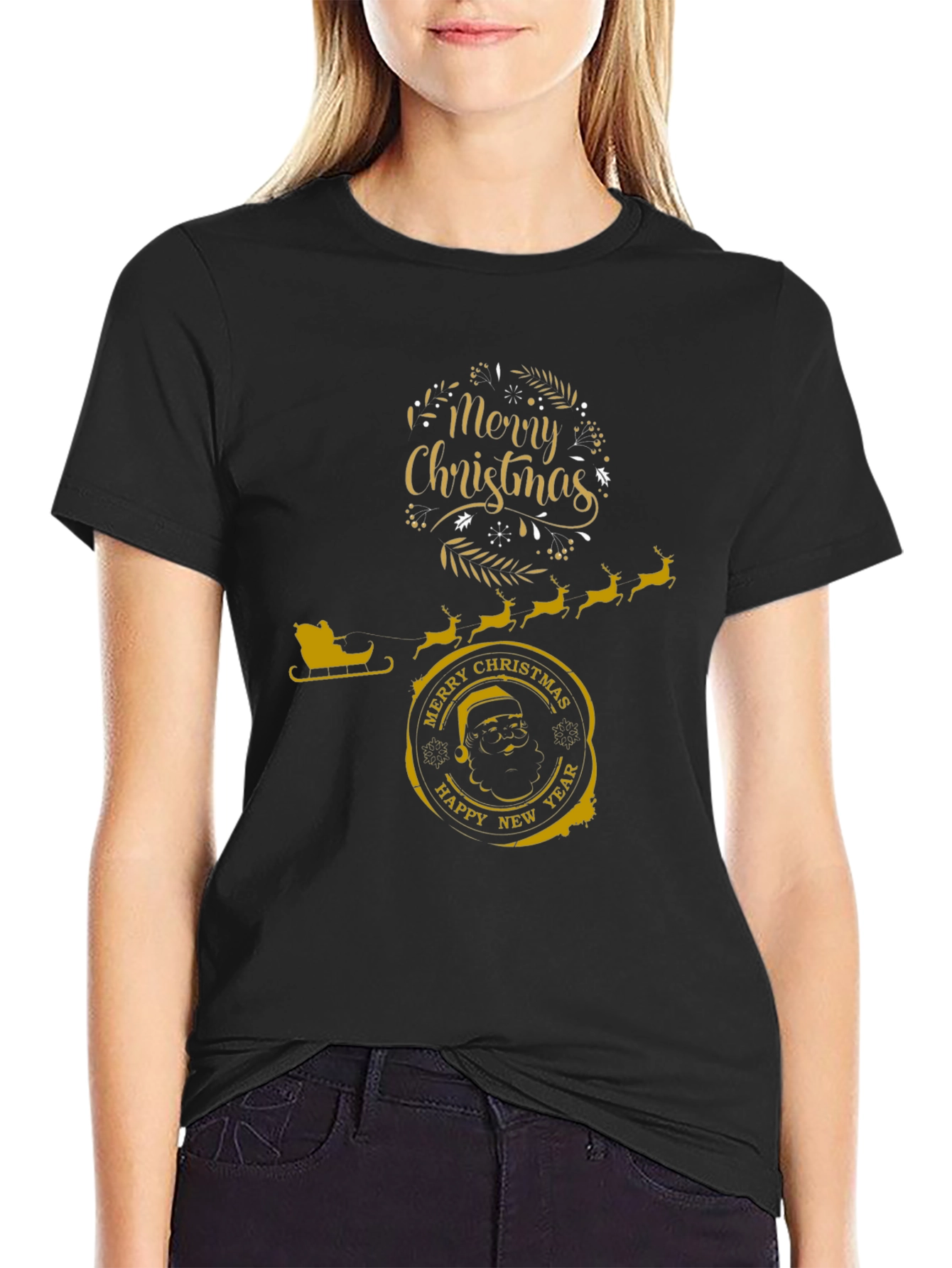 Festive Christmas Graphic T-Shirt - Merry & Bright