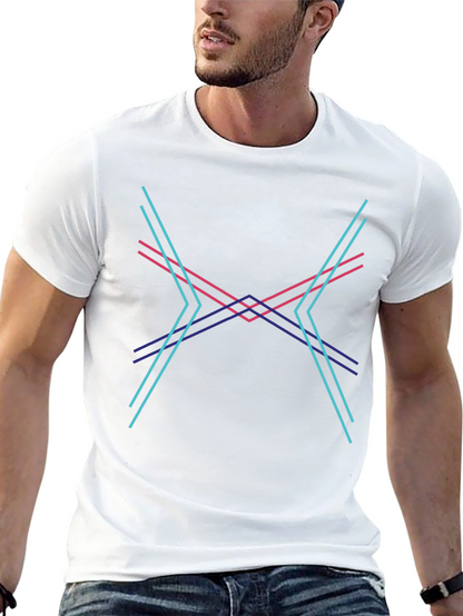 Abstract Geometric Lines Graphic Tee - Modern Design