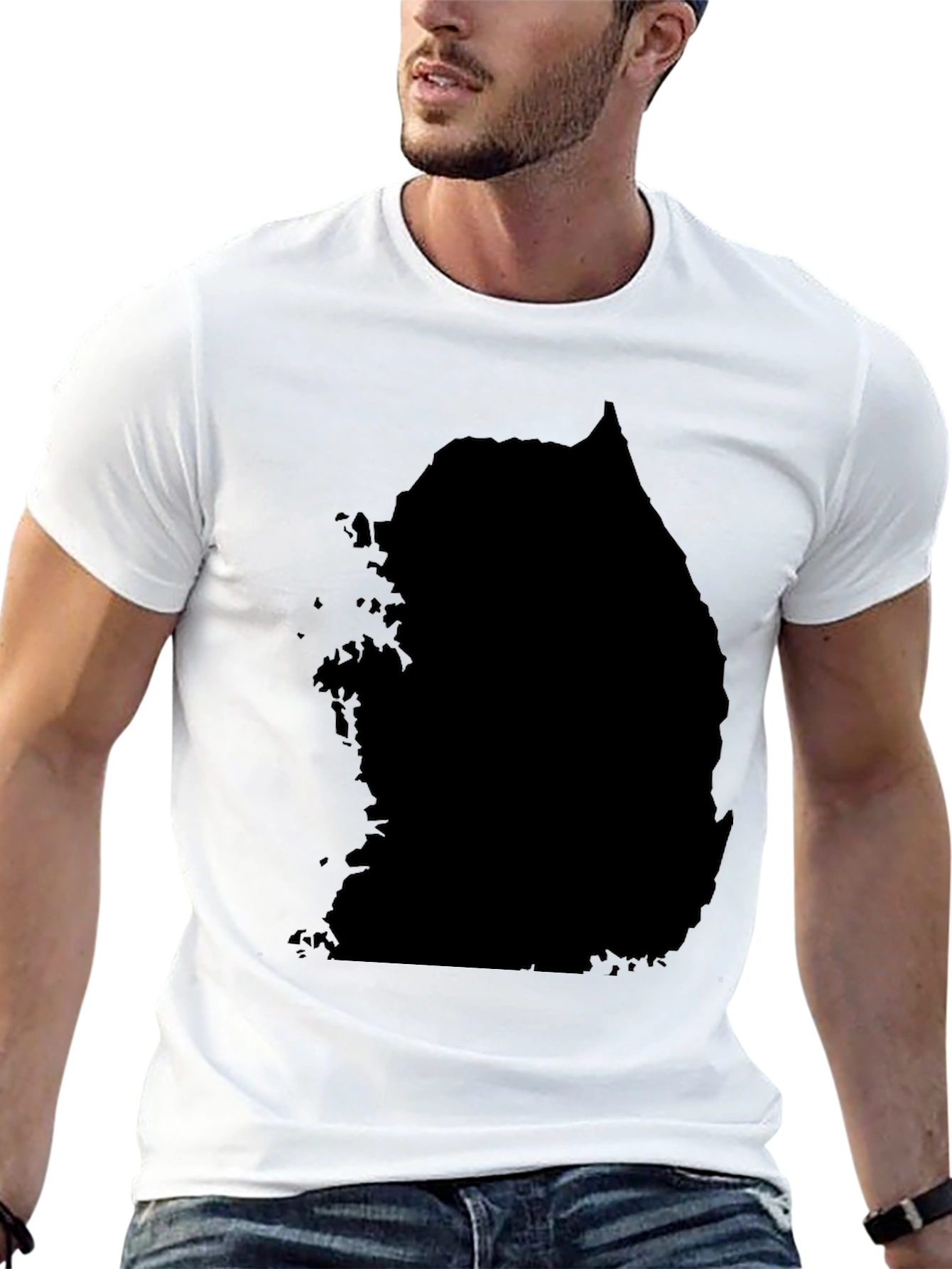 South Korea Map Black Graphic Tee