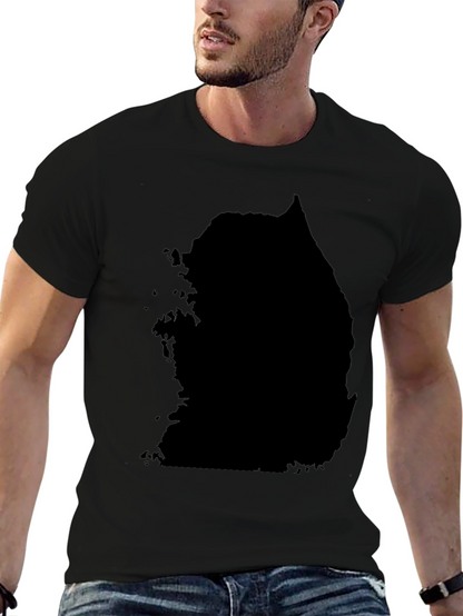 South Korea Map Black Graphic Tee