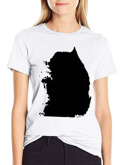 South Korea Map Black Graphic Tee