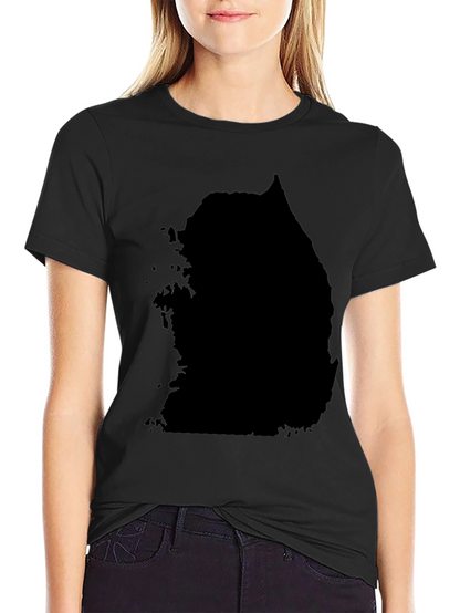 South Korea Map Black Graphic Tee