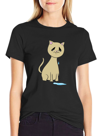 Sad Cat T-Shirt - Unique Graphic Tee