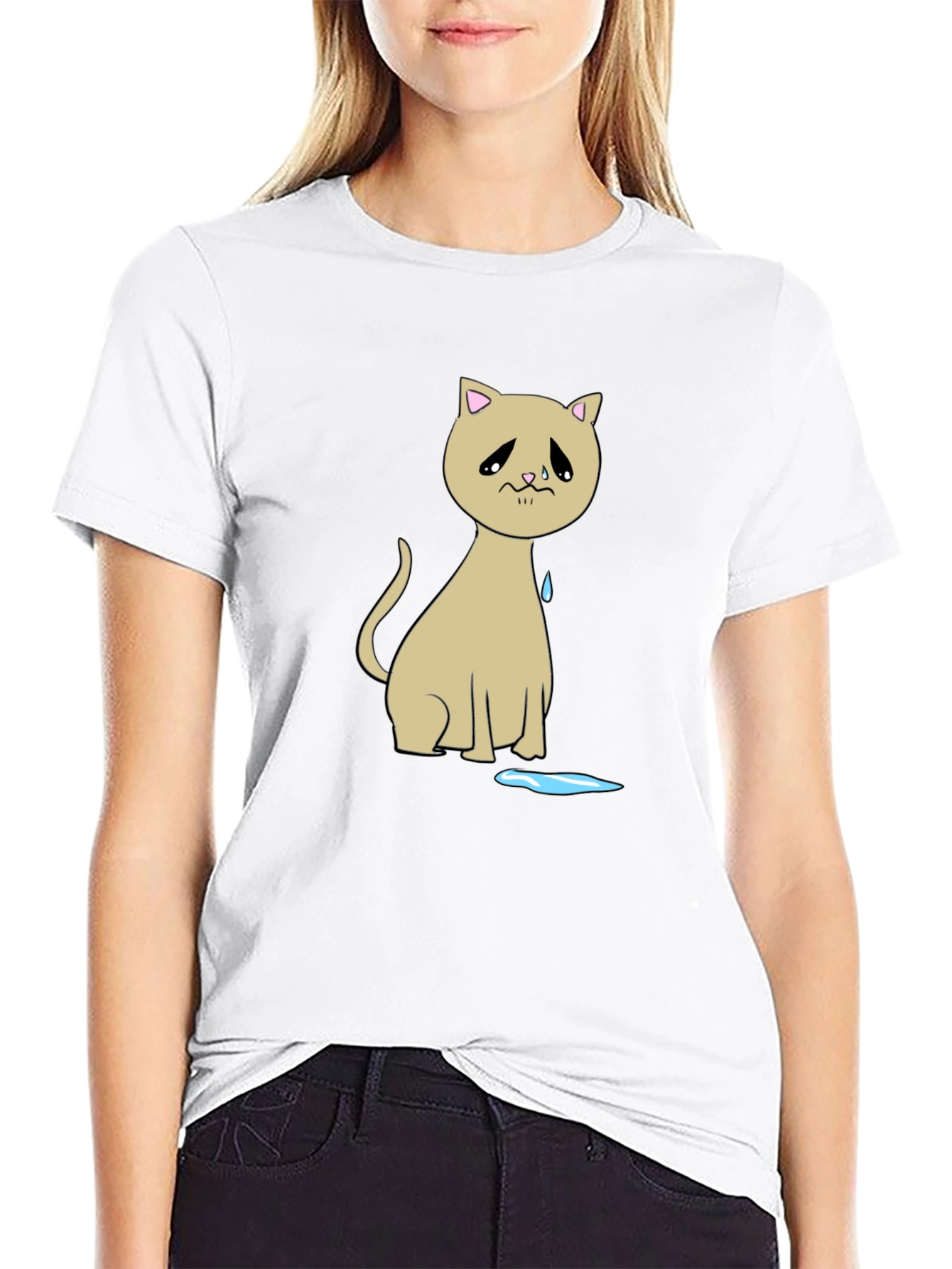 Sad Cat T-Shirt - Unique Graphic Tee
