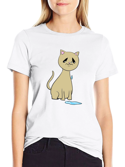 Sad Cat T-Shirt - Unique Graphic Tee