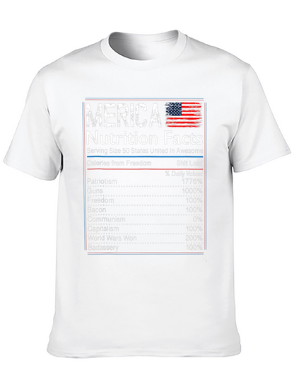 Merica Nutrition Facts Graphic T-Shirt