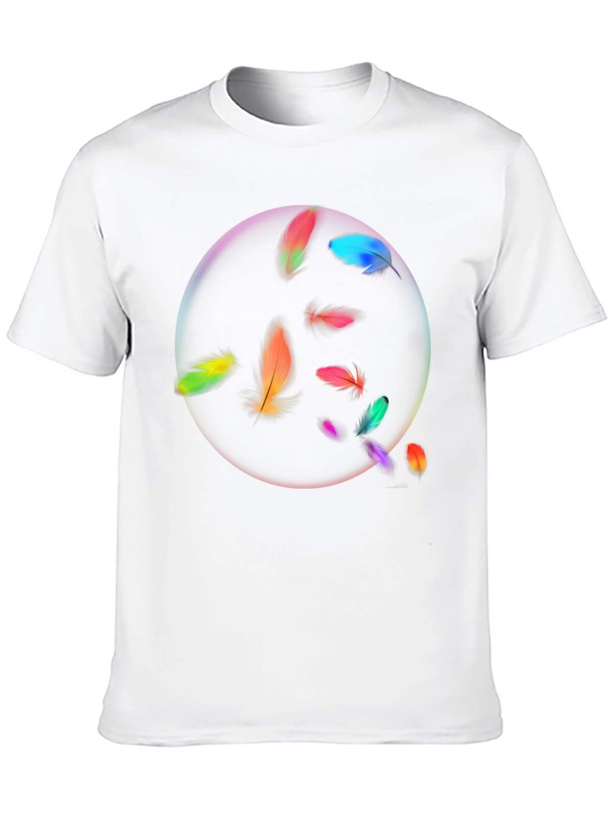 Feather Circle Graphic Black T-Shirt