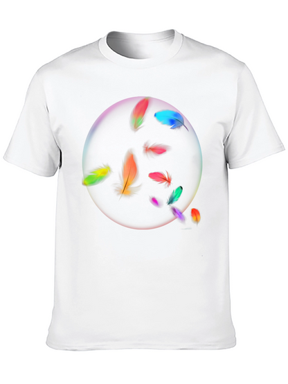 Feather Circle Graphic Black T-Shirt