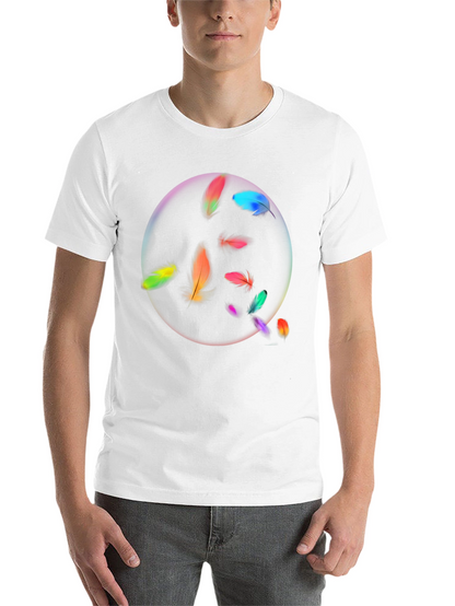 Feather Circle Graphic Black T-Shirt