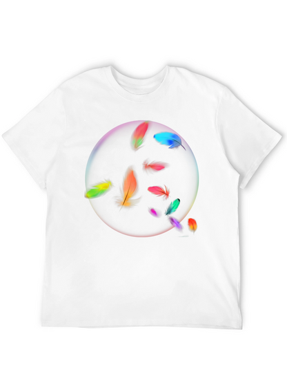 Feather Circle Graphic Black T-Shirt