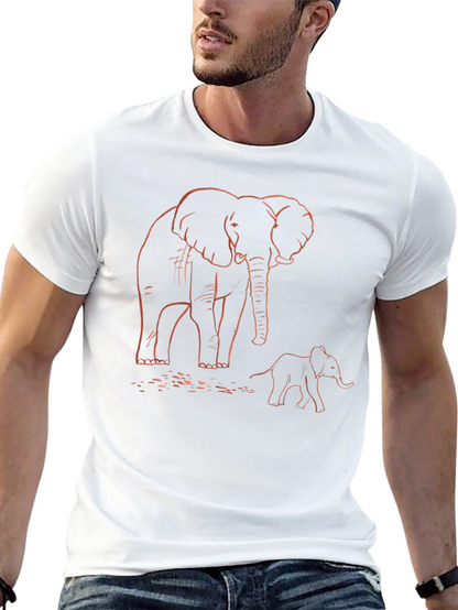 Elephant Family Graphic T-Shirt - Black
