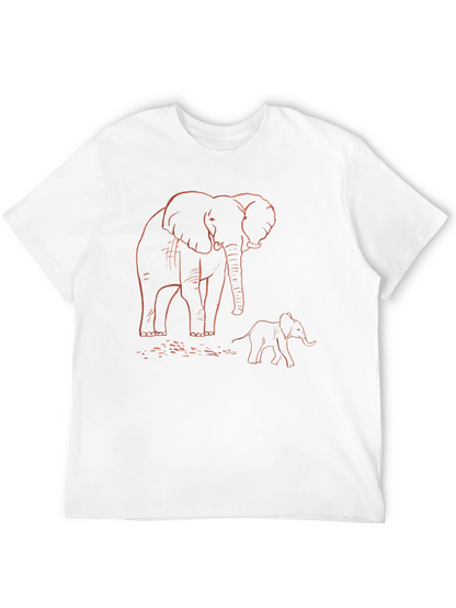 Elephant Family Graphic T-Shirt - Black