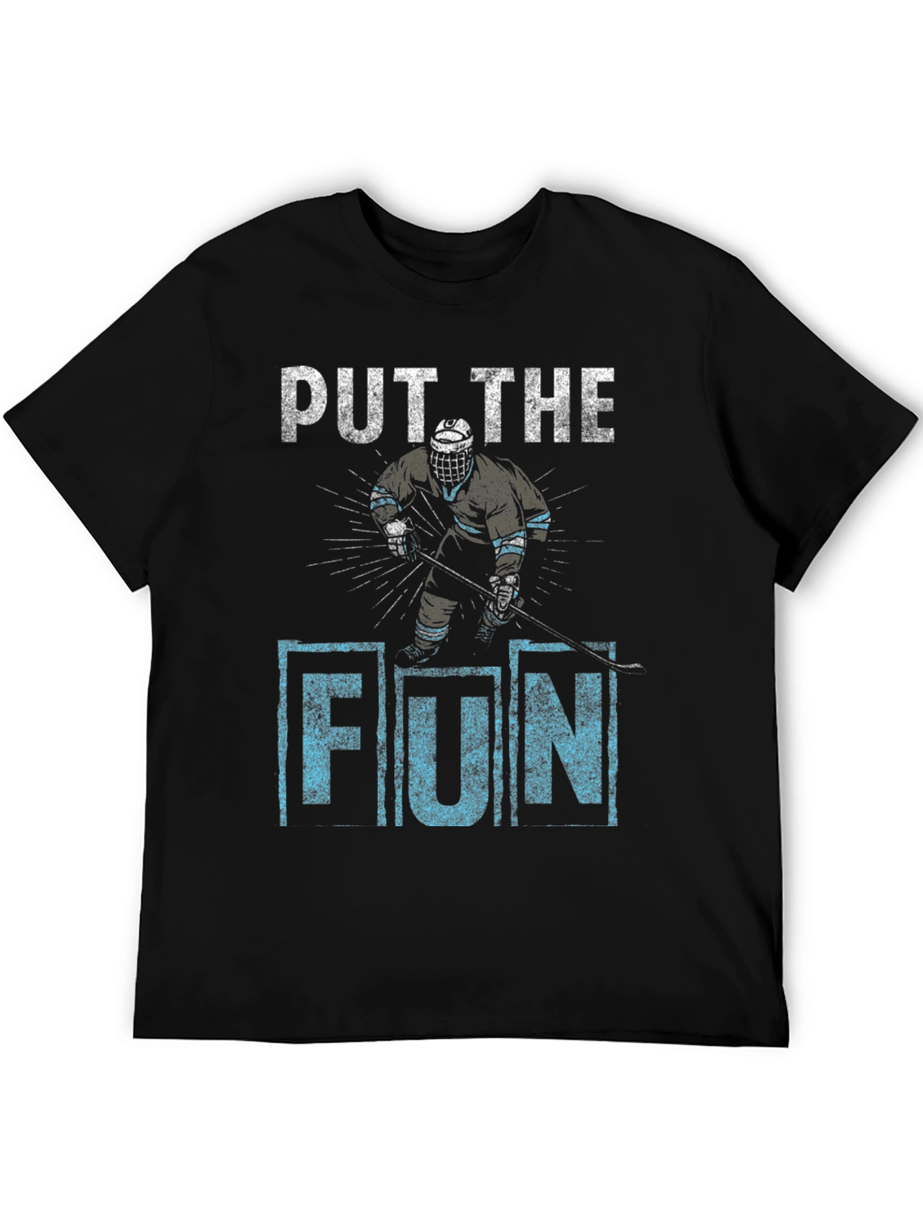 Put The Fun In Hockey Black Graphic Tee