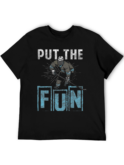 Put The Fun In Hockey Black Graphic Tee
