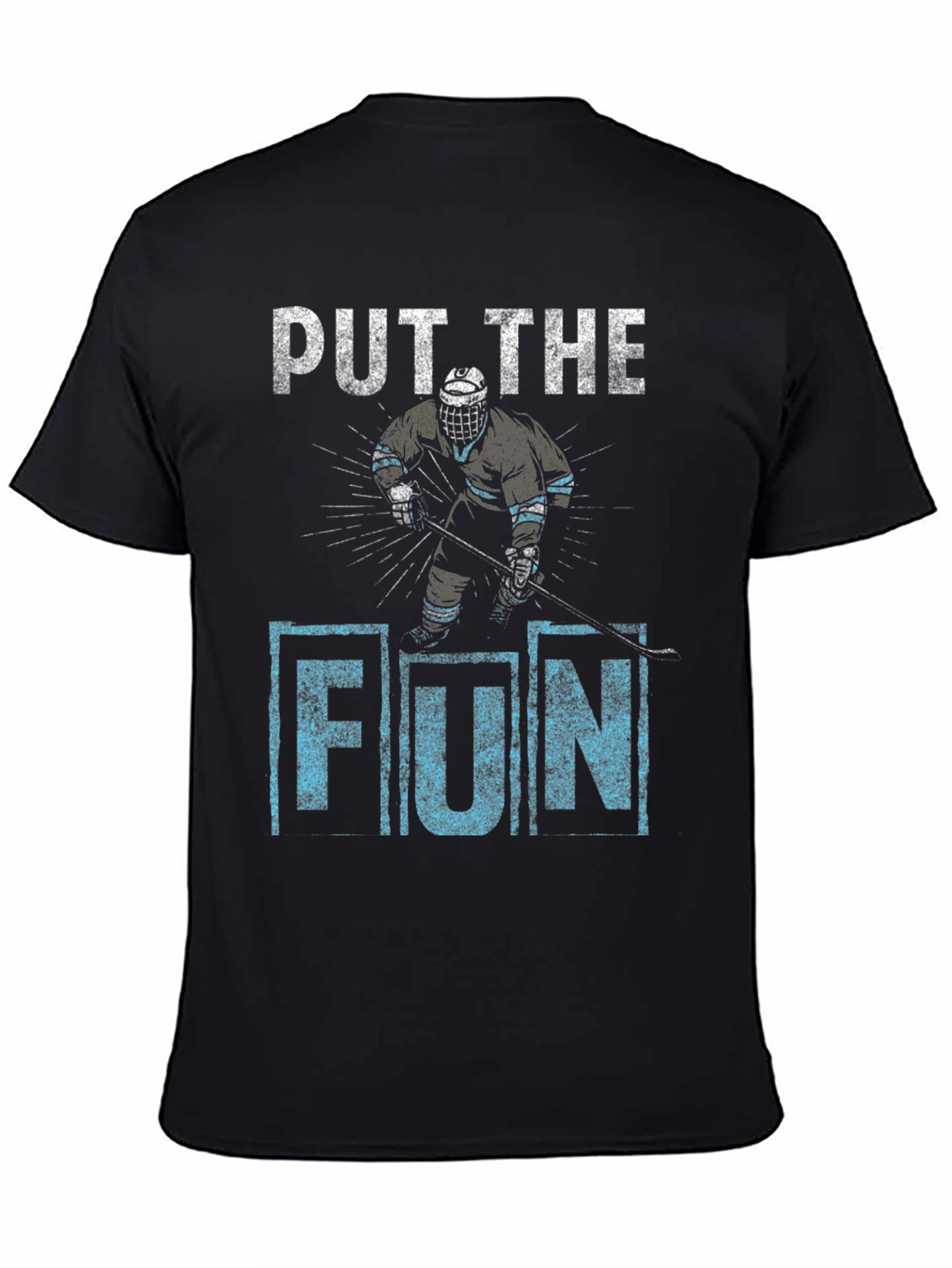 Put The Fun In Hockey Black Graphic Tee