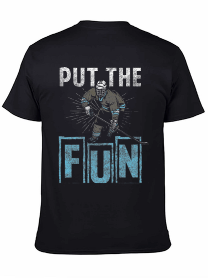 Put The Fun In Hockey Black Graphic Tee