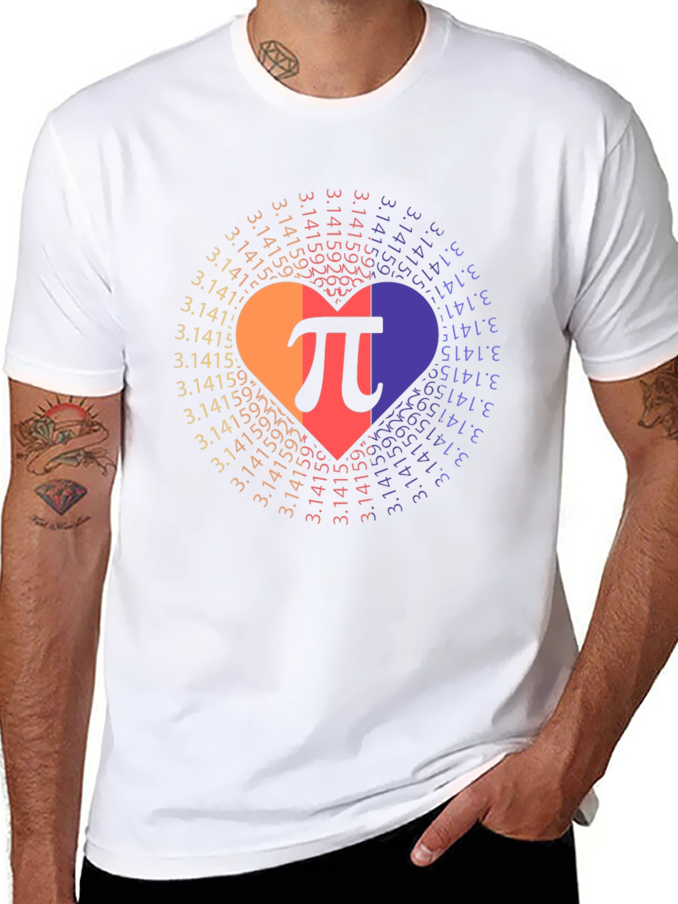 Pi Day Heart T-Shirt - Math Lover Gift