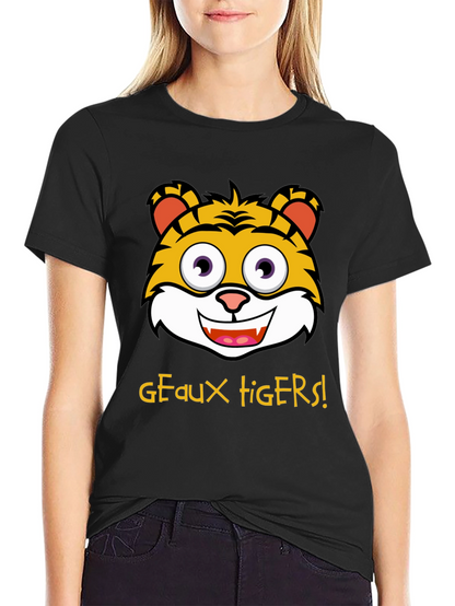 Geaux Tigers T-Shirt - Cartoon Tiger Graphic