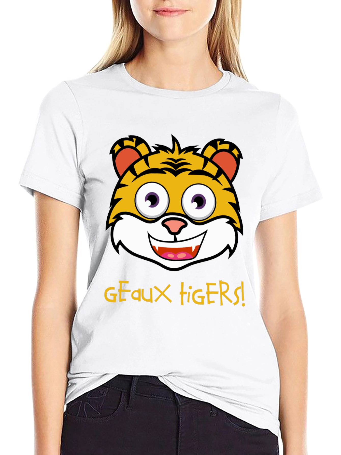 Geaux Tigers T-Shirt - Cartoon Tiger Graphic