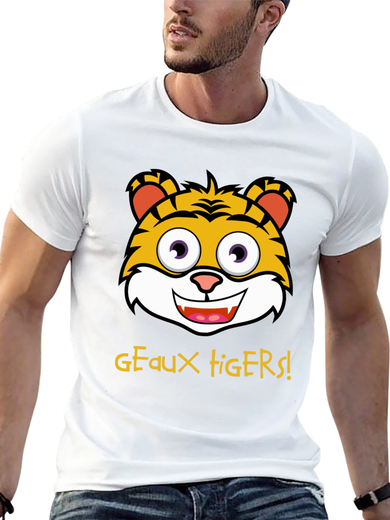 Geaux Tigers T-Shirt - Cartoon Tiger Graphic