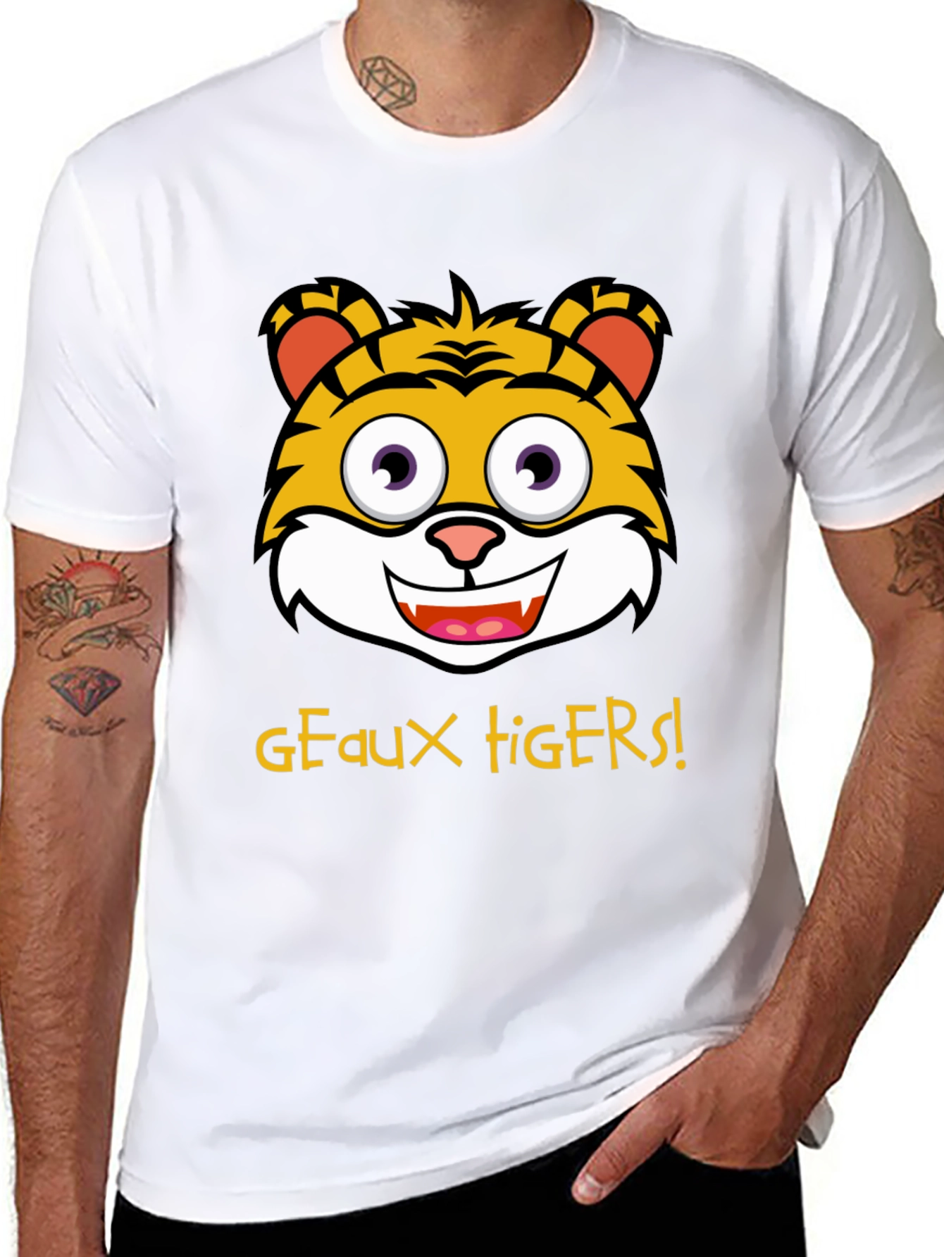 Geaux Tigers T-Shirt - Cartoon Tiger Graphic