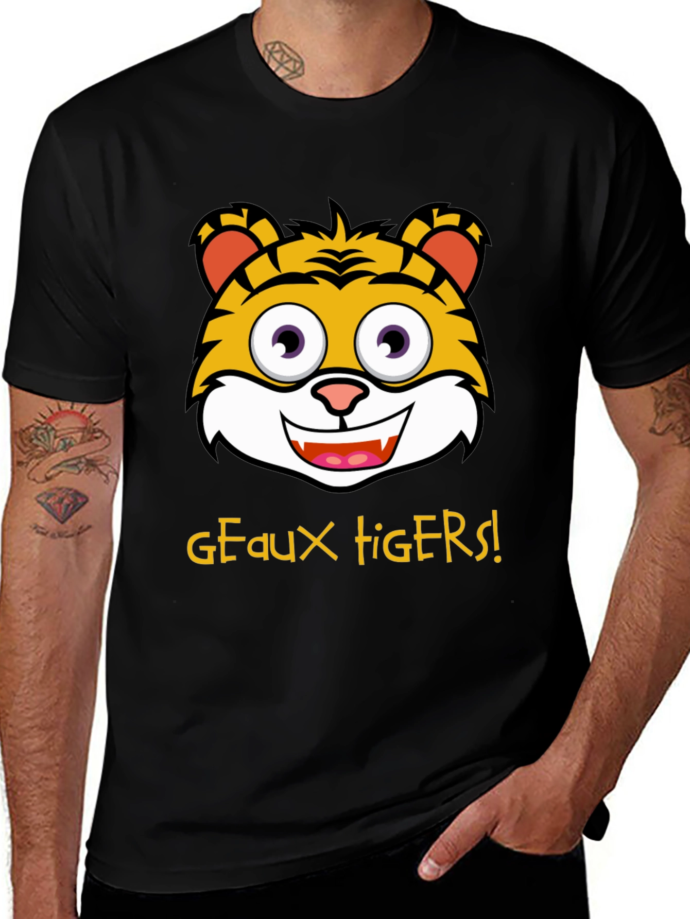 Geaux Tigers T-Shirt - Cartoon Tiger Graphic