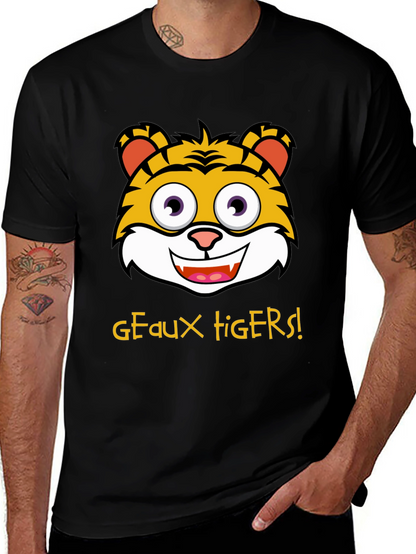 Geaux Tigers T-Shirt - Cartoon Tiger Graphic