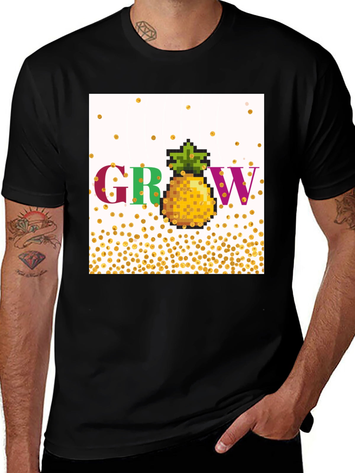 Grow Pineapple Pixel Art T-Shirt