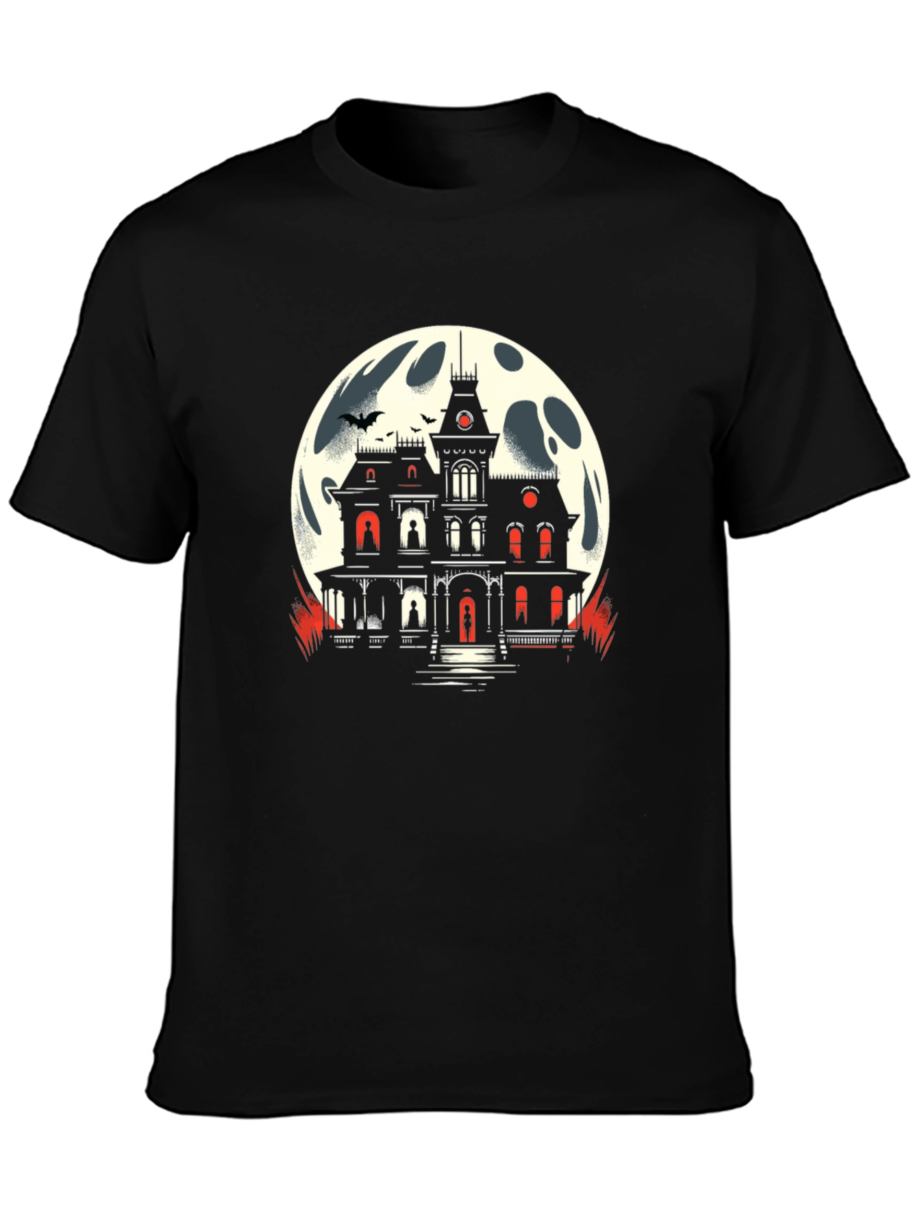 Haunted House Moon Graphic Tee