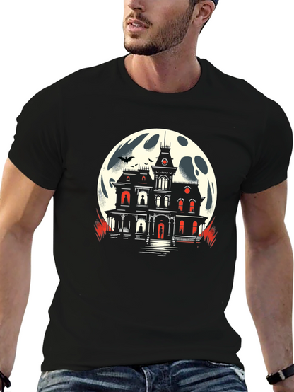 Haunted House Moon Graphic Tee