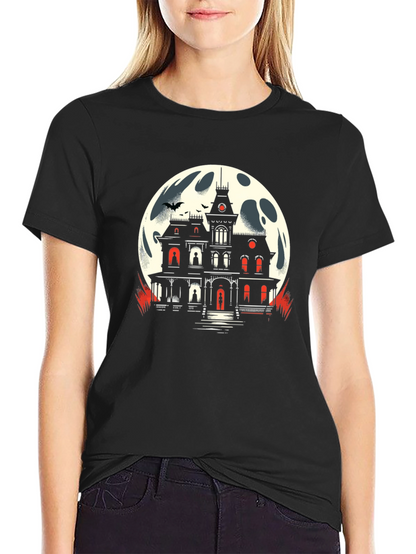 Haunted House Moon Graphic Tee