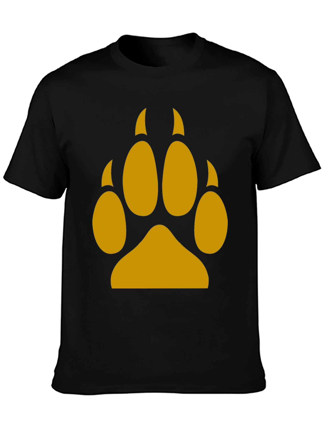 Wolf Paw Print Tee - Black Cotton Blend T-Shirt