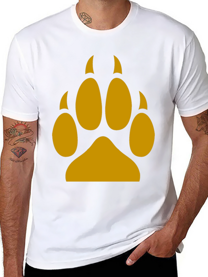 Wolf Paw Print Tee - Black Cotton Blend T-Shirt