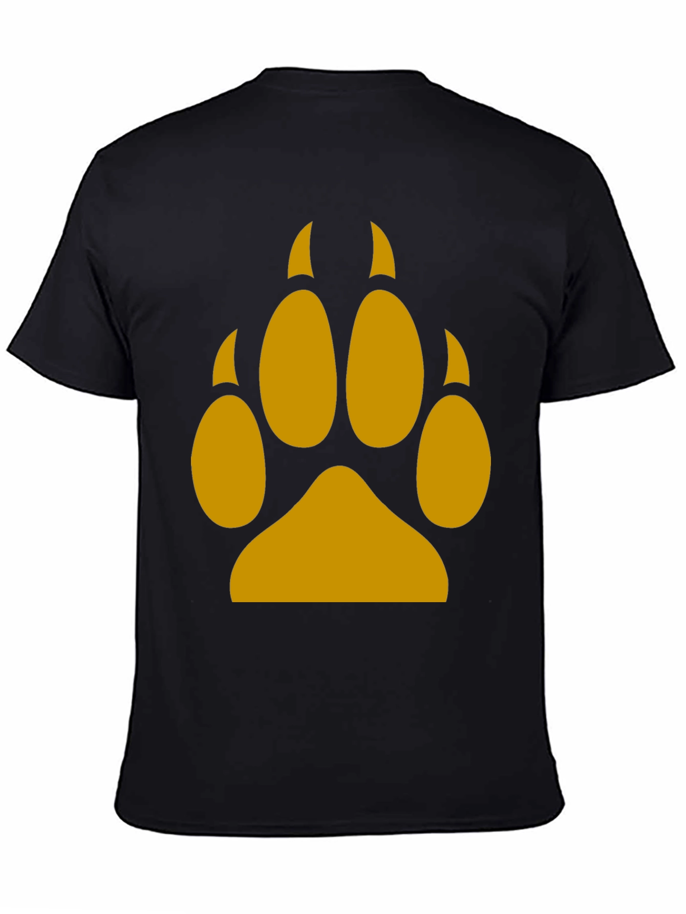 Wolf Paw Print Tee - Black Cotton Blend T-Shirt