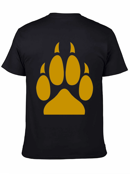 Wolf Paw Print Tee - Black Cotton Blend T-Shirt